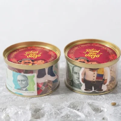 Muñecos de Año Viejo Premium en caja metálica